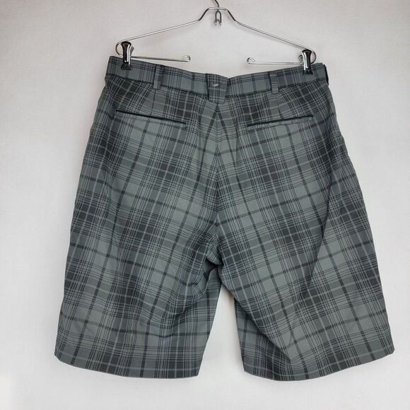 Nike Mens Size 34 Grey Black Plaid Tour Performance Dri-fit Bermuda Golf Shorts - Picture 2 of 5